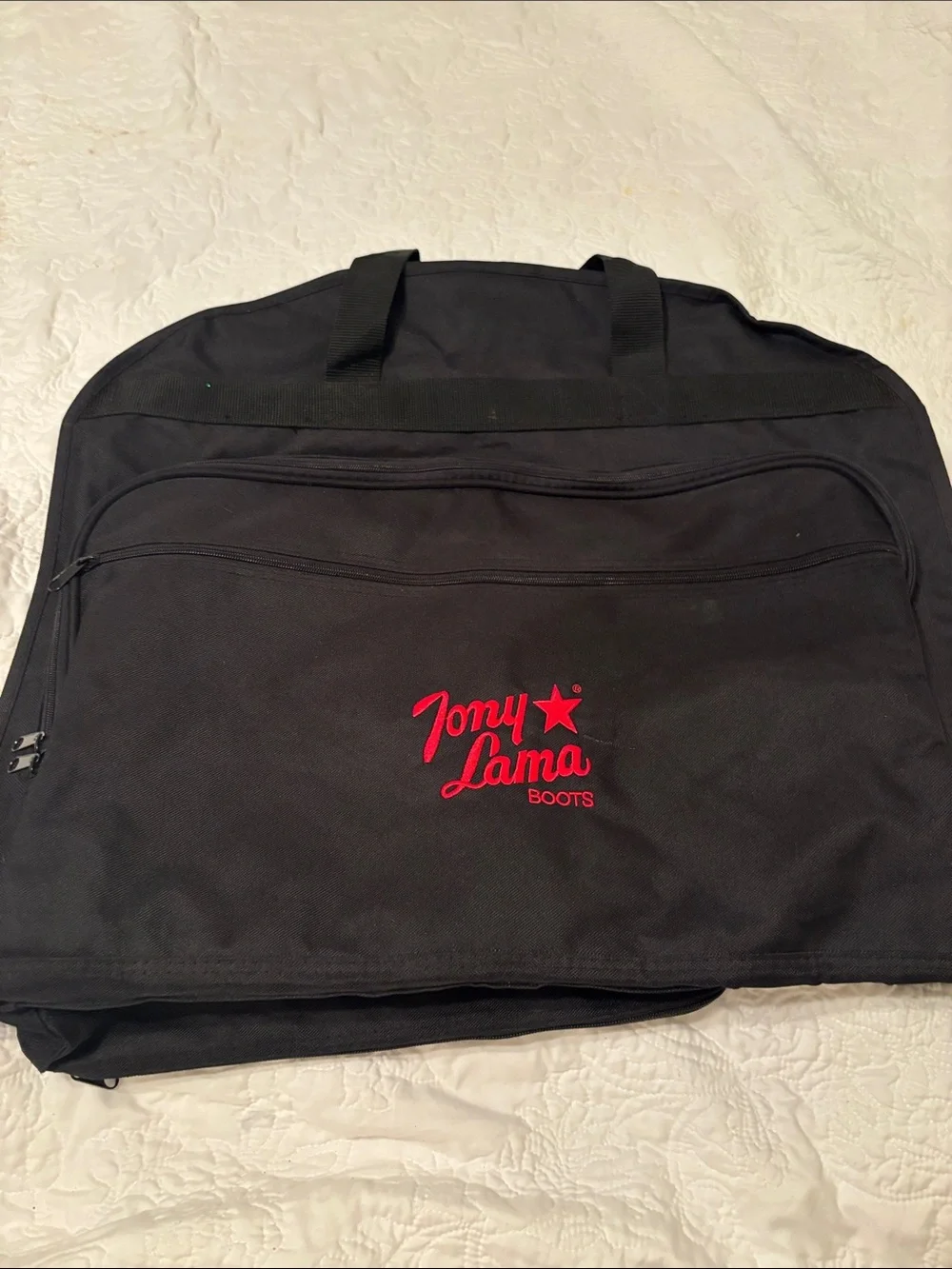 Tony Lama Black Boot Travel Storage Bag with Red Logo